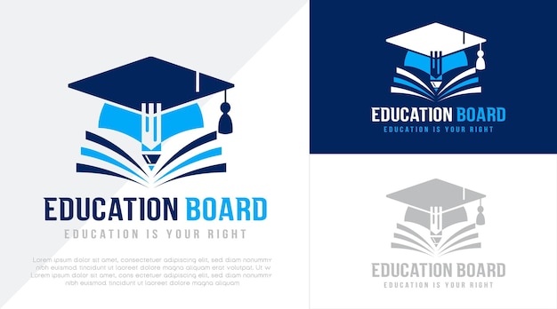 Charity graduate student college logo education logo design premium vector template Premium Vector