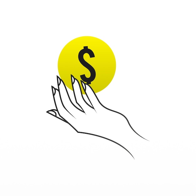 Modello di progettazione del logo della mano di beneficenza