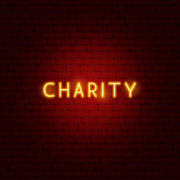 Charity neon text