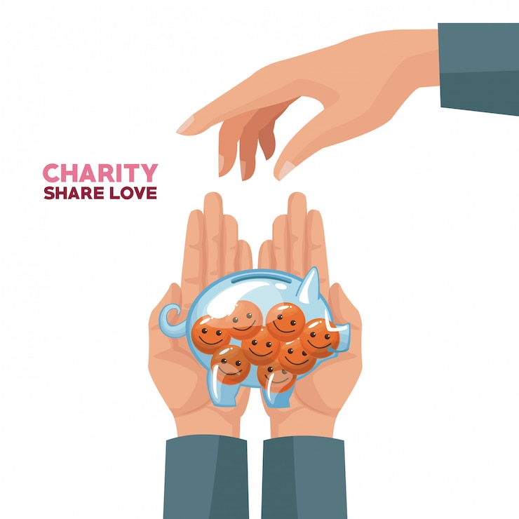 वेक्टर charity share and love