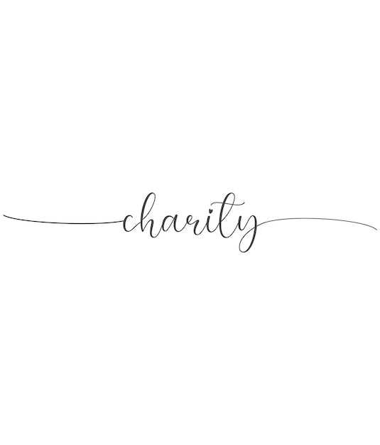 Charity text, Christian banner, vector illustration