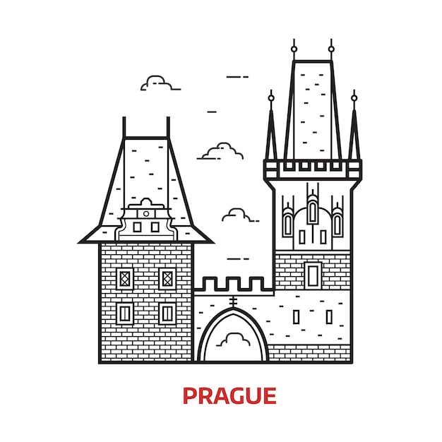 Vector charles bridge vector illustration