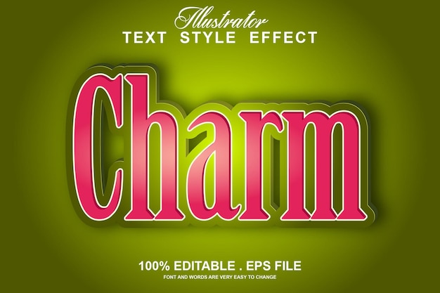 Charm text effect editable