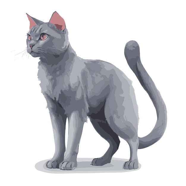 Vector charmante russische blauwe kat vector design