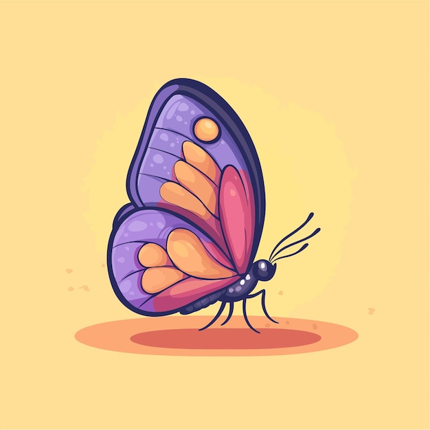 charming butterfly gracefully floating in warm sunshine vector illustration