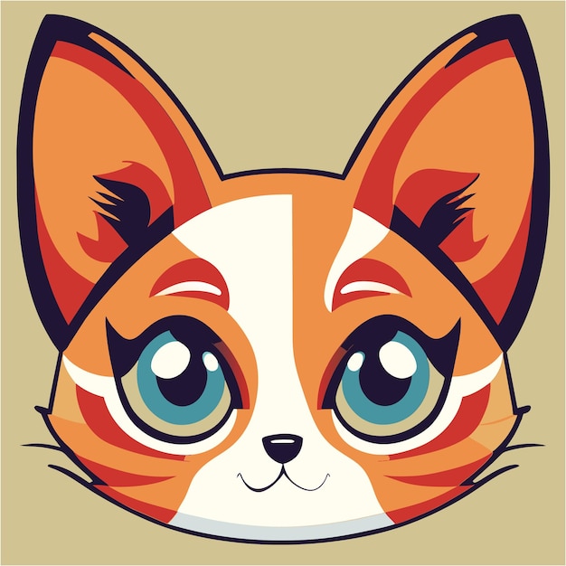 Charming cat cartoon head designing with flair