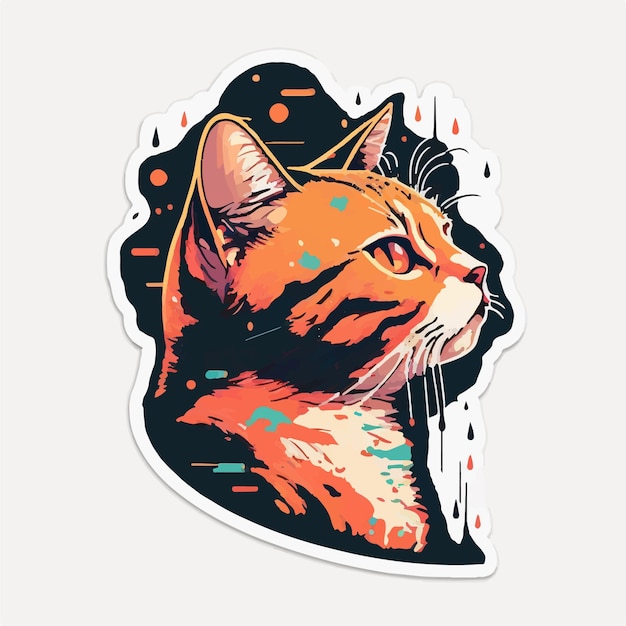 Charming cat illustration with bright vivid colors