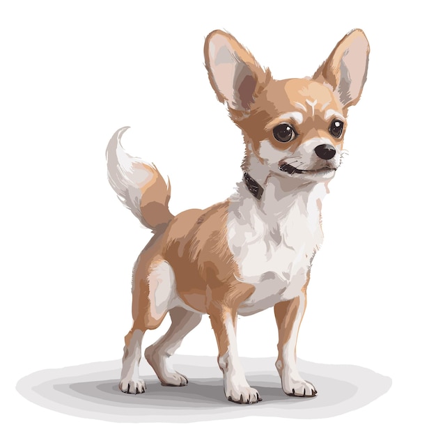 Vector charming chihuahua portrait vector artwork illustration vector graphic