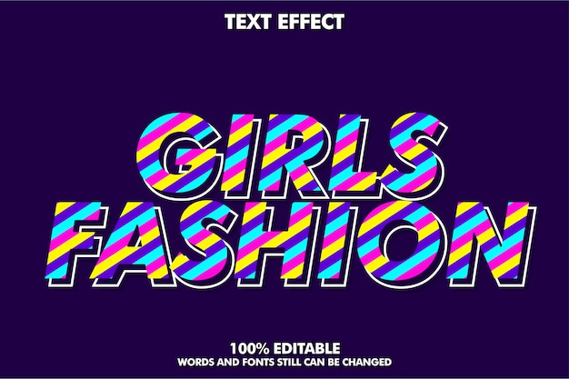 Charming and colorful girly text effect