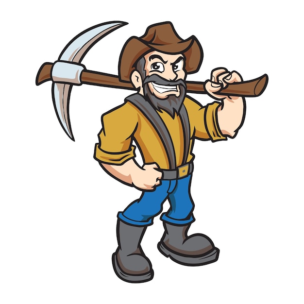 Charming Farm Worker Mascot Illustration