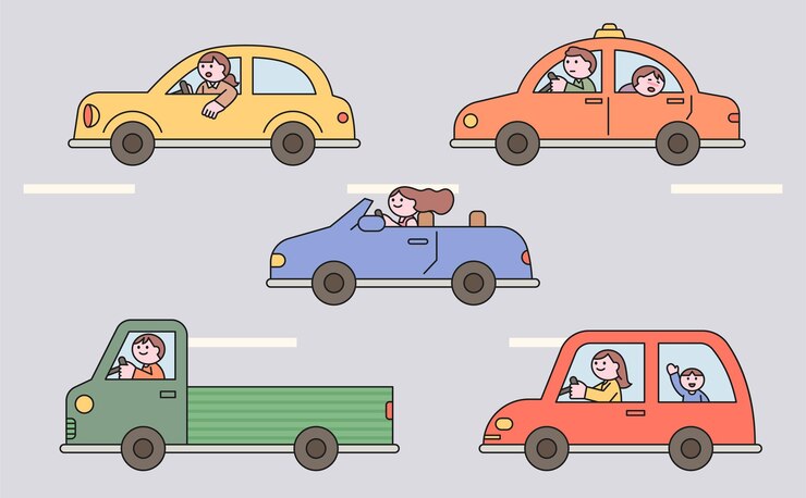 Vector 다양한 차량 의 매력적 인 평면 터 일러스트레이션