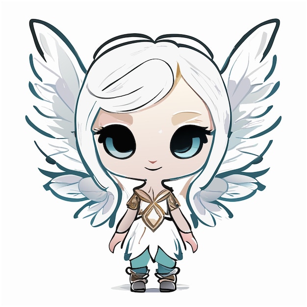 Charming full body mascot fairy illustration for graphic use