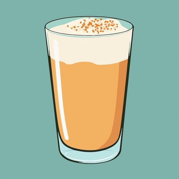 charming iced chai tea with cinnamon dusting vector illustration