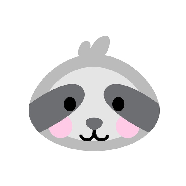 Vector charming sloth face