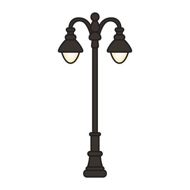 Charming Street Lamp Clip Art for Urban Designs
