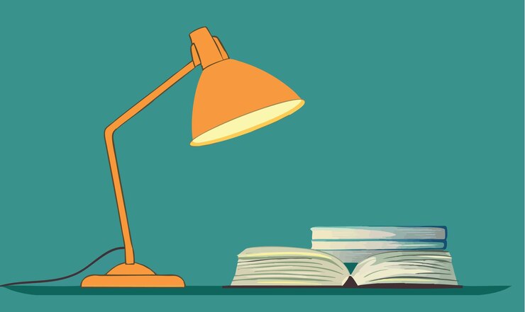 Vector charming vintage reading lamp illustration
