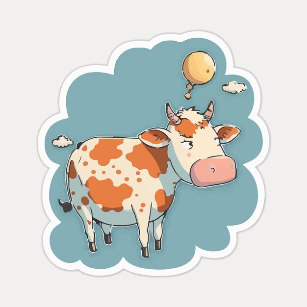 Charming and whimsical cow with a unique and quirky design