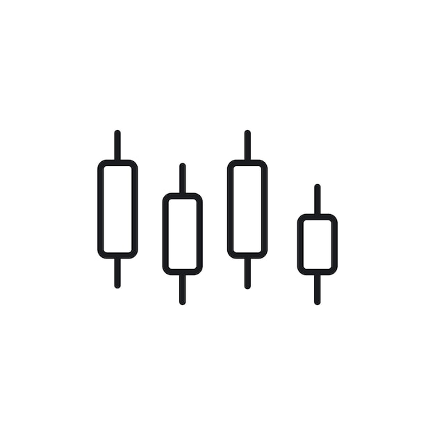 chart candlestick icon isolated on white background