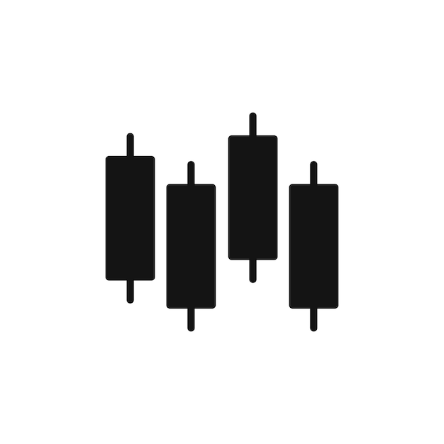 chart candlestick icon isolated on white background