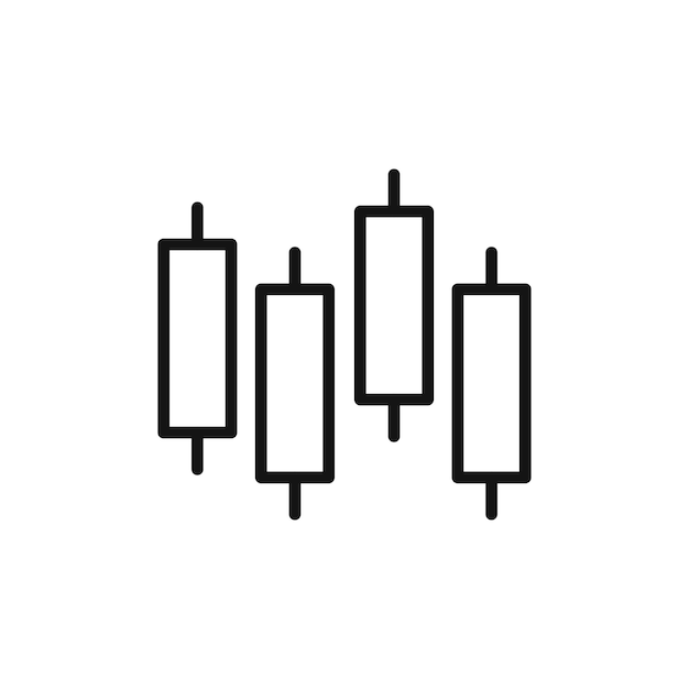 chart candlestick icon isolated on white background
