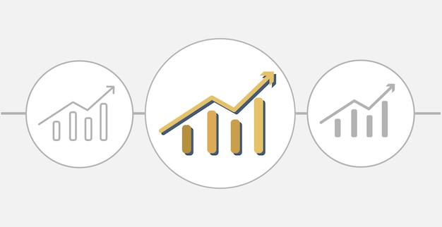 Chart diagram isolated flat illustration chart line icon