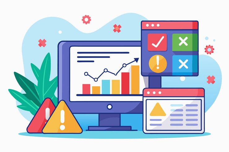 Vector chart displays error data input trends highlighting statistics and alerts for user attention error data input trending