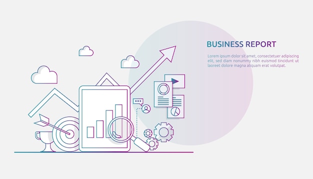 Chart document data report concept for business statistics, investment analysis, planning research and finance audit accounting with paper sheet, hands, magnifier, paperwork, charts, graphs element