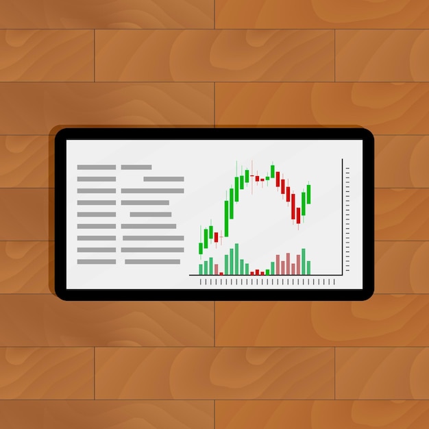 Chart and graph on tablet