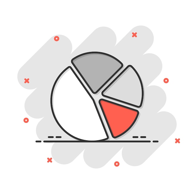 Vector chart icon in comic style diagram cartoon vector illustration on white isolated background statistics splash effect business concept