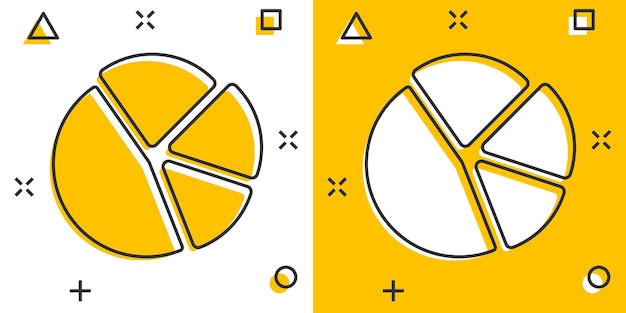 Chart icon in comic style Diagram cartoon vector illustration on white isolated background Statistics splash effect business concept