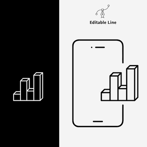 차트 라인 아이콘 컨셉 디자인