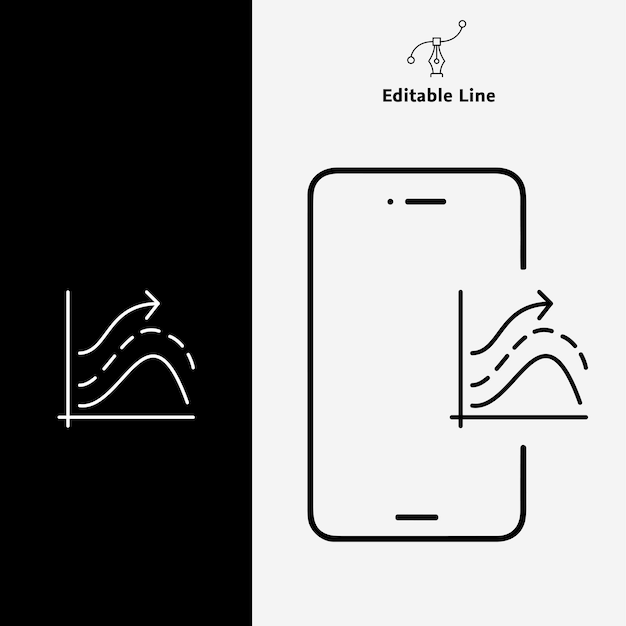 차트 라인 아이콘 컨셉 디자인