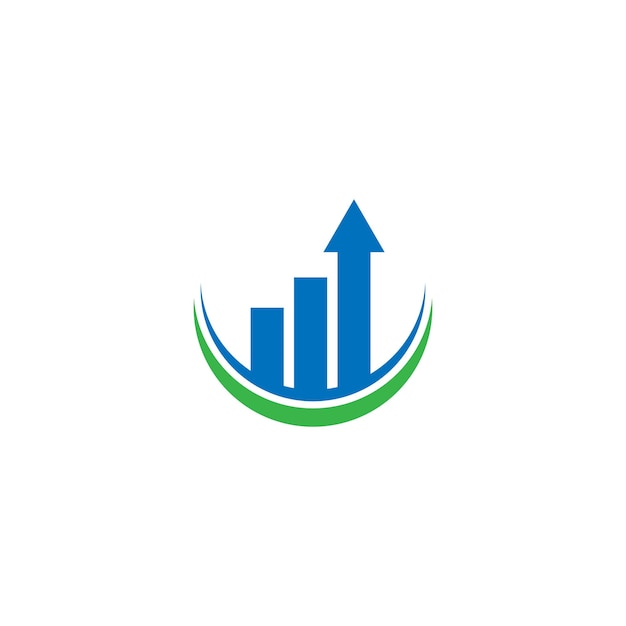 Chart logo design with up arrow combination