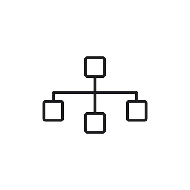 Chart tree icon set company team organization structure tree vector symbol algorithm sign flowchart symbol in black filled and outlined style