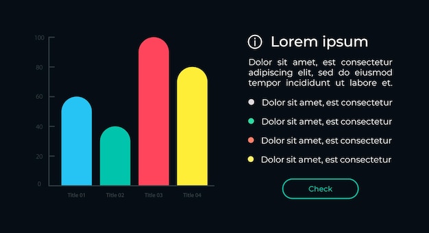 Chart with bars chart UI element template