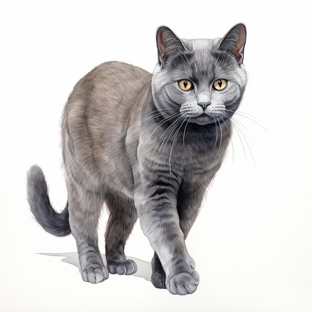 Vector chartreux kitten cat