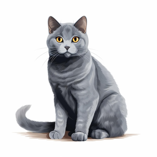 Vector chartreux kitten cat