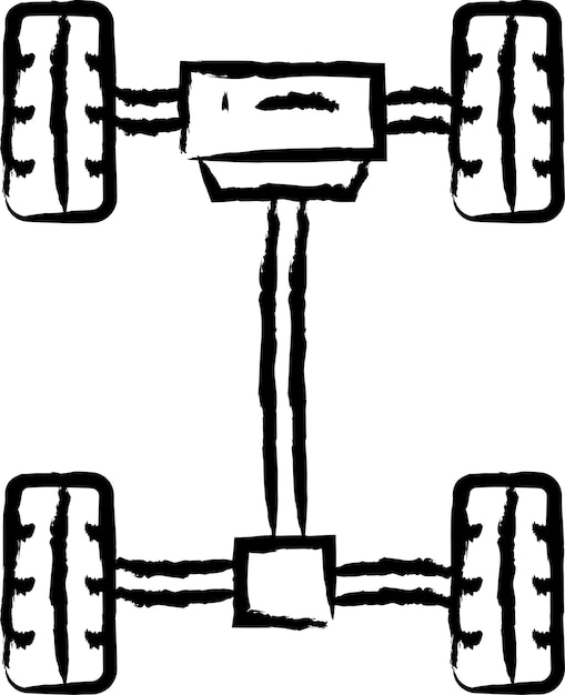 ベクトル シャーシの手描きのベクトル図