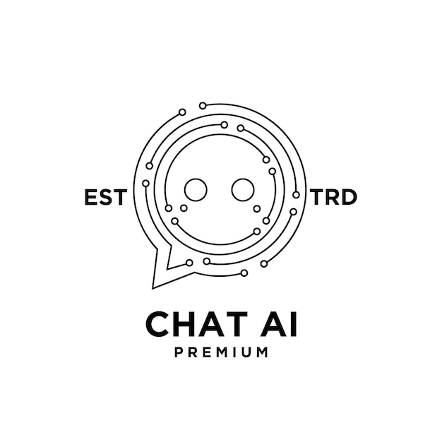 Chat AI artificial intelligence Initial letter icon design logo