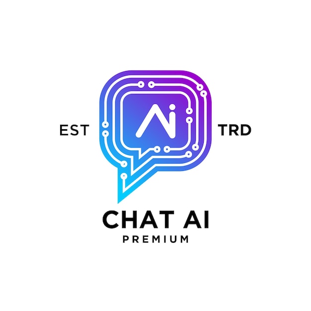 Chat AI artificial intelligence Initial letter icon design logo