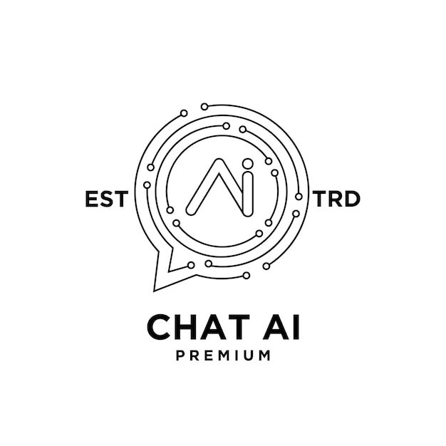 Chat AI kunstmatige intelligentie Eerste letter pictogram ontwerp logo