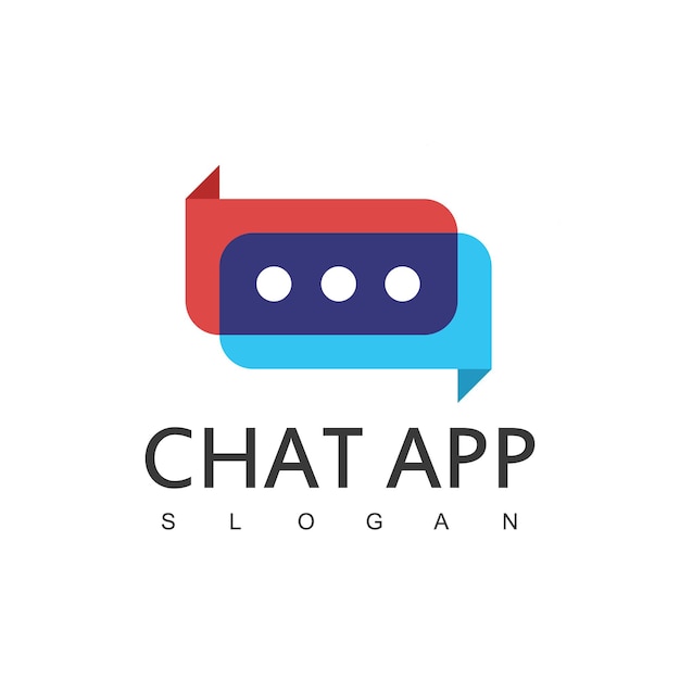 Chat app logo ontwerp vector