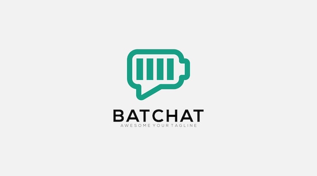 Chat battry logo design template illustration