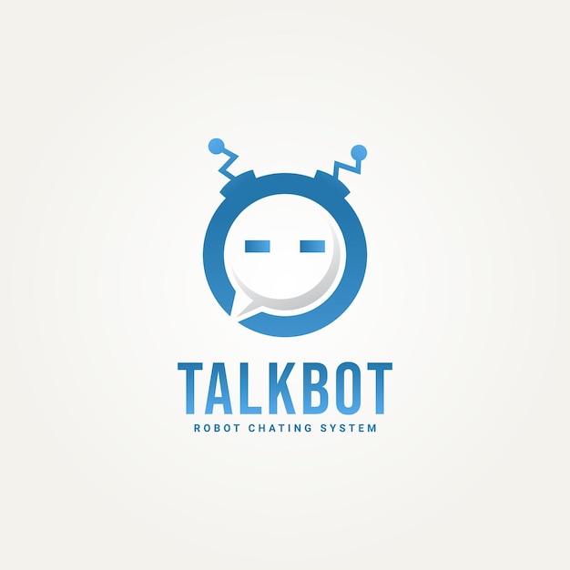 Chat bot ai messenger icona logo modello illustrazione vettoriale design moderno assistente intelligente virtuale e concetto di logo di supporto del servizio clienti