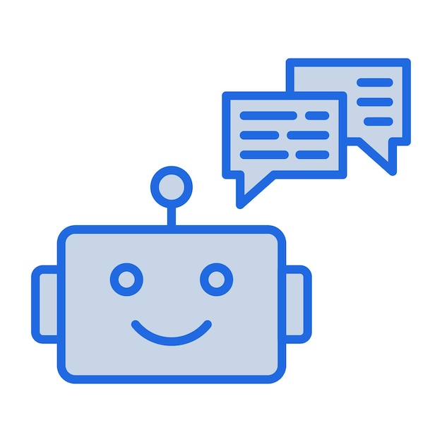 Chat Bot Blue Tone Illustration