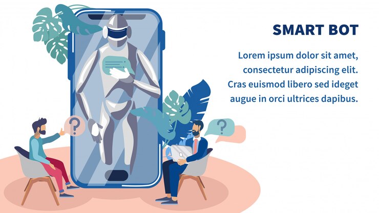 Vector chat bot business discussion flat banner template