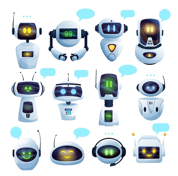 チャットボットまたはチャットボットロボットの漫画のキャラクター