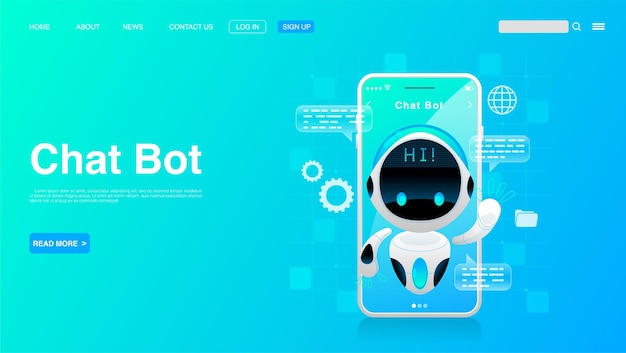 Chat bot concept chat bot technologie en online help center vector eps 10