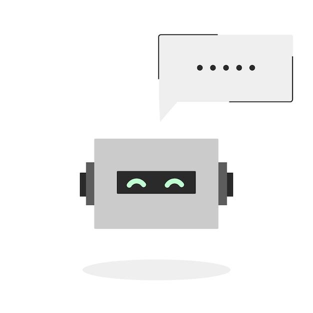 Chat bot isolated on white and speech bubble. Customer support service chat bot