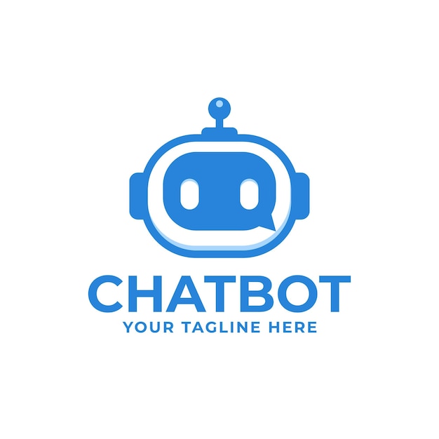 Vector chat bot logo bubble talk messenger ai robot mascot